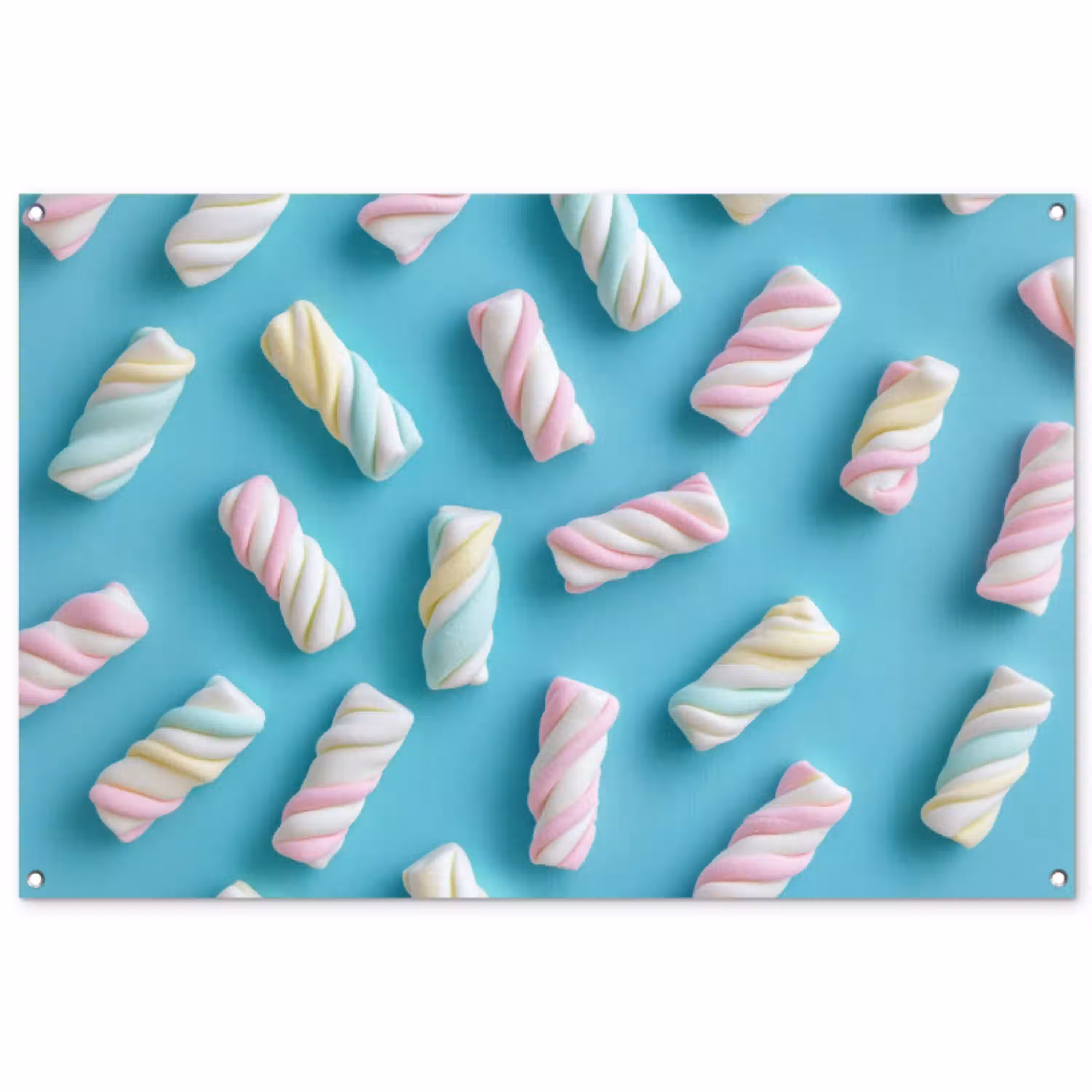 Spekjes - Pastel - Snoep - Blauw tuinposter los doek groot -3d