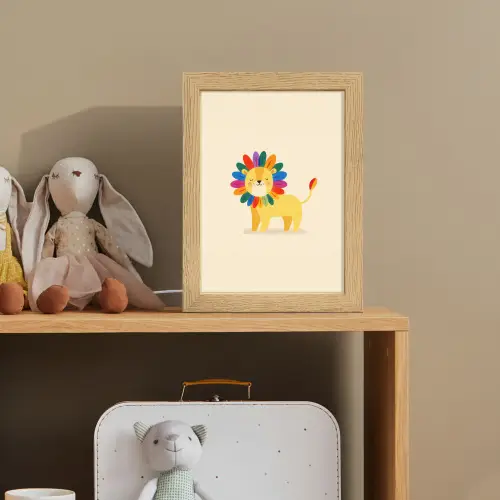 Leeuw - Kleurrijke manen - Beige Light Box met kabel klein -sfeer2_kind