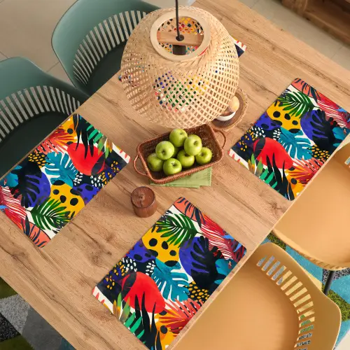 Bladeren - Vormen - Abstract - Kleurrijk Placemat vinyl groot -zzsfeer5_Kitchenyeah-website