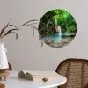 Jungle - Waterval - Planten - Water - Natuur Wandcirkel behangsticker klein -sfeer3