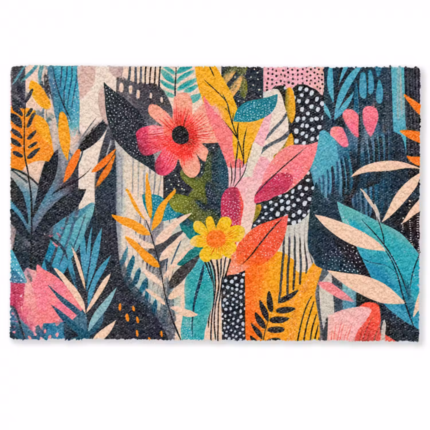Fußmatte - Gemälde - Abstrakt - Blumen - Rosa