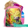 Giraf en olifant bij beekje in de Jungle Kinderrugzak - Roze middel -inhoud_NL