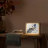 Marmer - Blauw - Goud Light Box met kabel (Tafellamp) klein -sfeer4