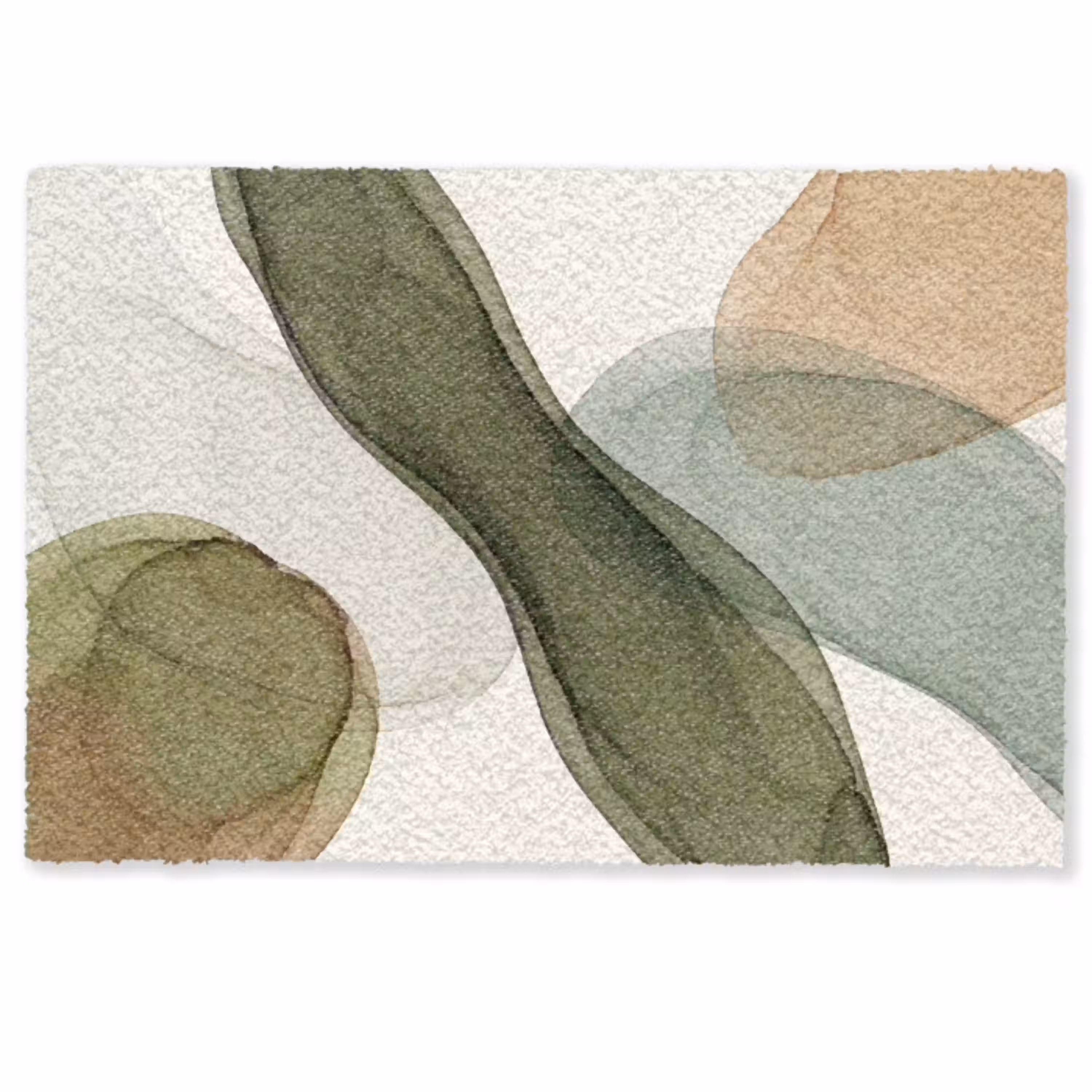 Abstract - Vormen - Modern - Kunst - Groen - Bruin Deurmat klein -zkaufland3d