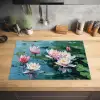 Waterlelies - Bloemen - Roze - Water Inductie beschermer vinyl 3mm klein -sfeer5