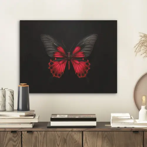 Vlinder - Rood - Contrast PET vilt klein -sfeer1