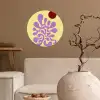 Koraal - Cirkel - Abstract - Geel Wandcirkel behangsticker klein -sfeer1