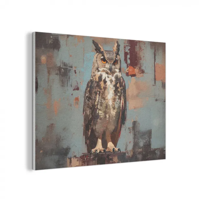 Geschilderd - Abstract - Uil - Bruin PET vilt klein -3d