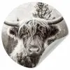 Schotse hooglander - Koe - Dieren - Zwart - Wit Wandcirkel behangsticker klein -3d