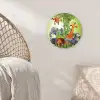 Jungle dieren - Planten - Kinderen - Olifant - Giraf - Leeuw Wandcirkel kunststof plaat 5mm dik klein -sfeer5