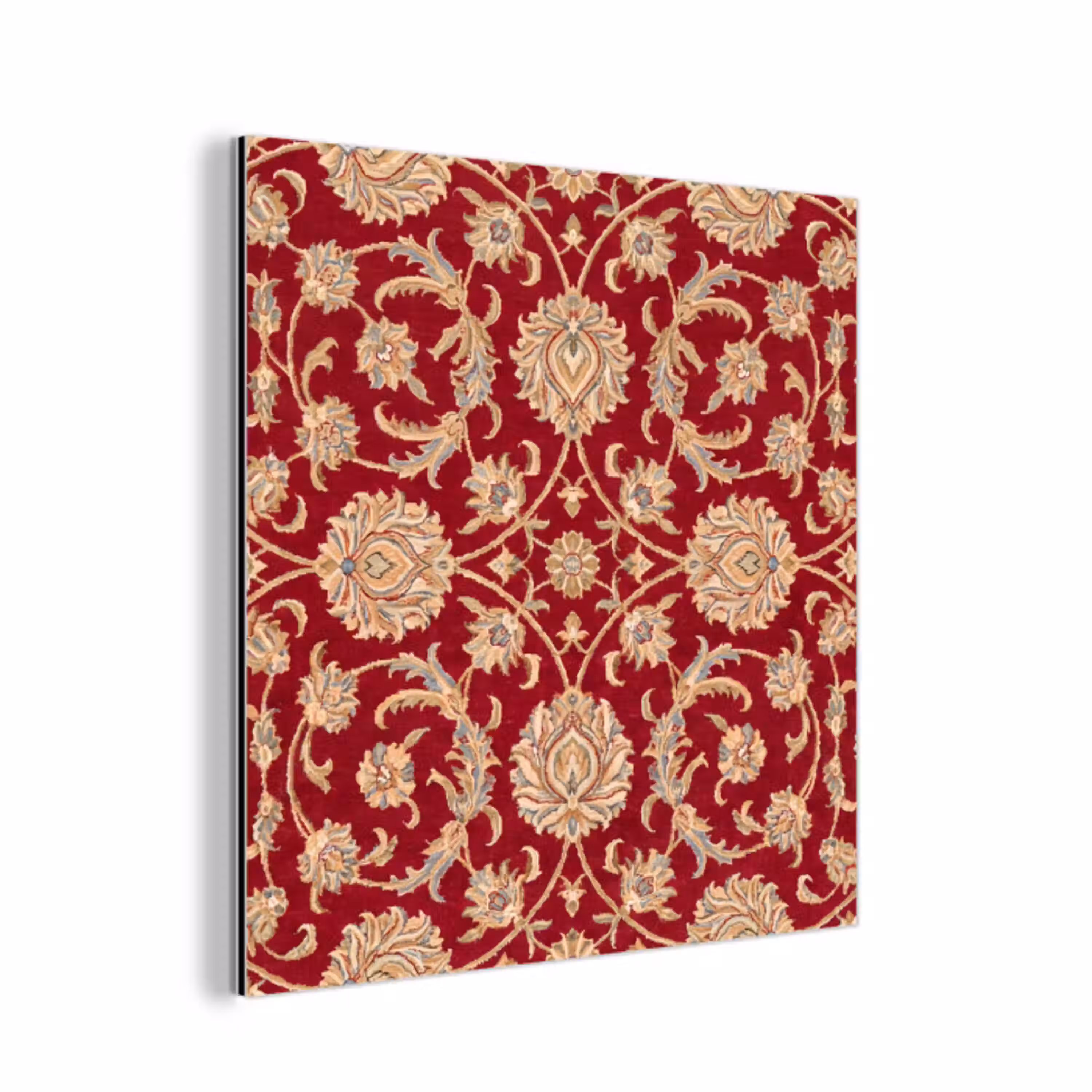 Patroon - Bloem - Klassiek - Oosters - Rood aluminium wit klein -3d