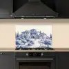 Rustiek - Landgoed - Blauw keuken achterwand spatscherm klein -sfeer1