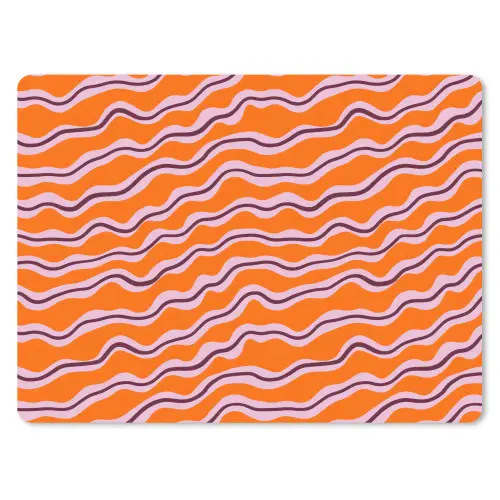Retro - Golvend - Oranje muismat rubber klein 262 -3d