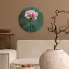 Anjer - Roze - Bloemblaadjes Wandcirkel kunststof plaat 5mm dik klein -sfeer1