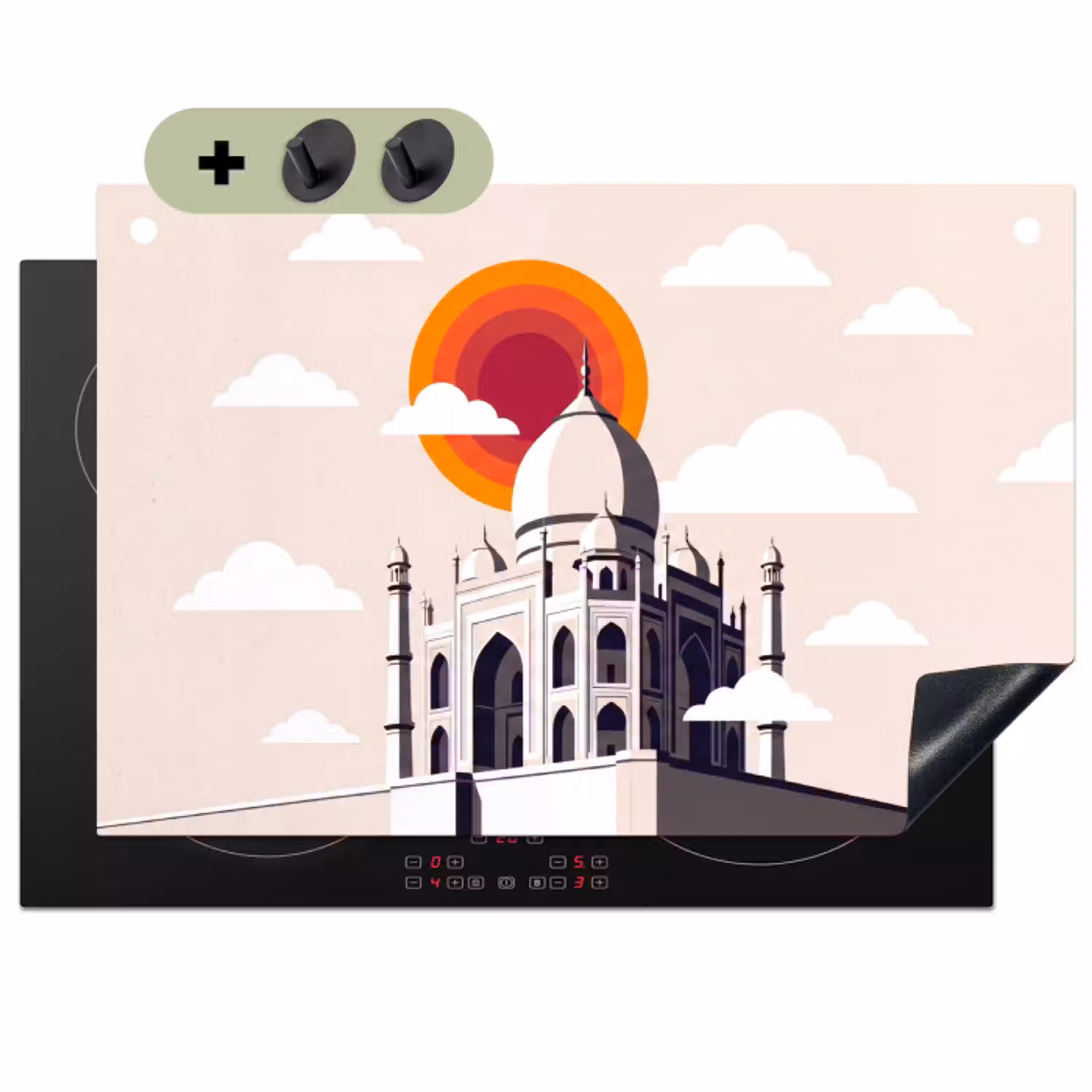 Taj Mahal - Zon - Koepel - Architectuur - India - Grafisch Inductie beschemer met haakjes klein -3d