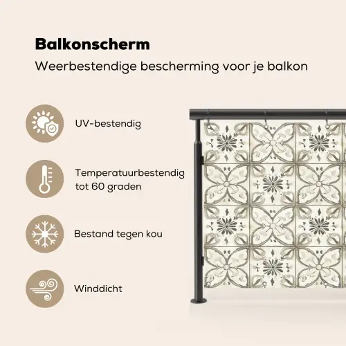 Antiek - Tegel - Beige Balkonbeschermer Duitsland klein 596 -specs_NL