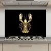 Kreeft - Goud - Textuur - Zwart keuken achterwand spatscherm klein -3d_website