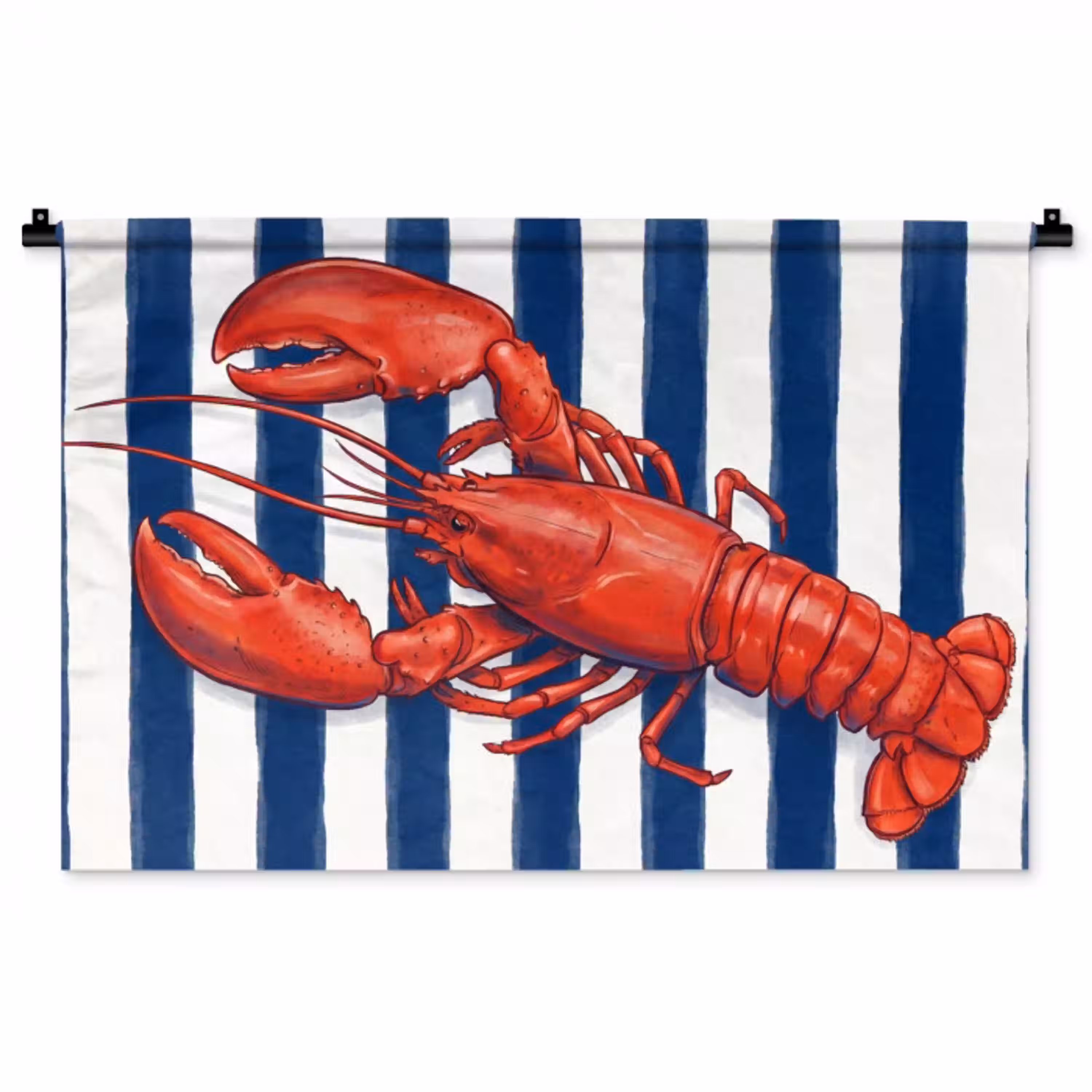 Schaaldier - Kreeft - Marine - Illustratie - Rood Wandkleed katoen middel -zz3d