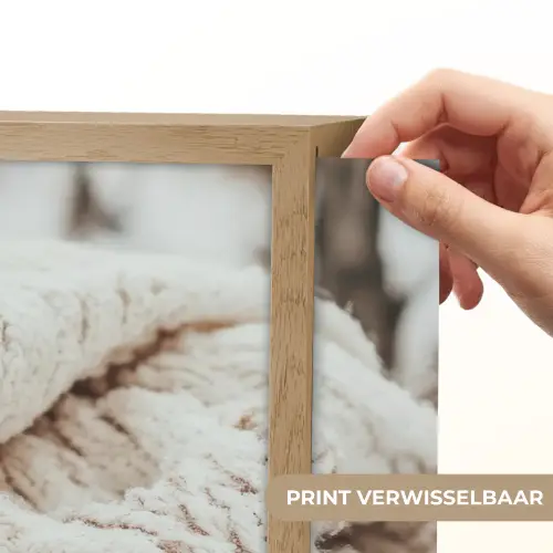 Deken - Wit - Boomstronk - Winter - Sneeuw Light Box met batterij (Wandlamp) middel -USP_websiteprintNL