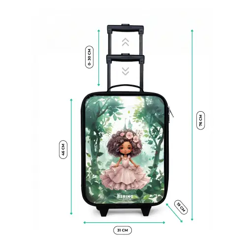 Meisje met donkere krullen in het bos Kinderkoffer - Zwart klein -productfoto_formaten
