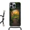 Poort - Planten - Zonsondergang Hoesje iPhone 16 Pro Max met koord klein -3d