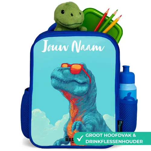 Dino - Zonnebril - Blauw Kinderrugzak - Blauw middel -inhoud_NL