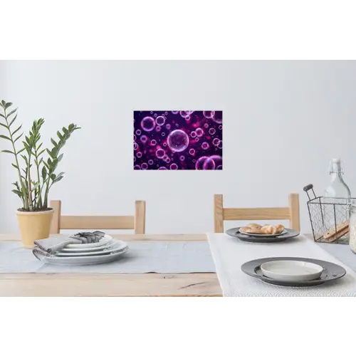 Paars - Bubbels - Schuim Muursticker klein -eettafel