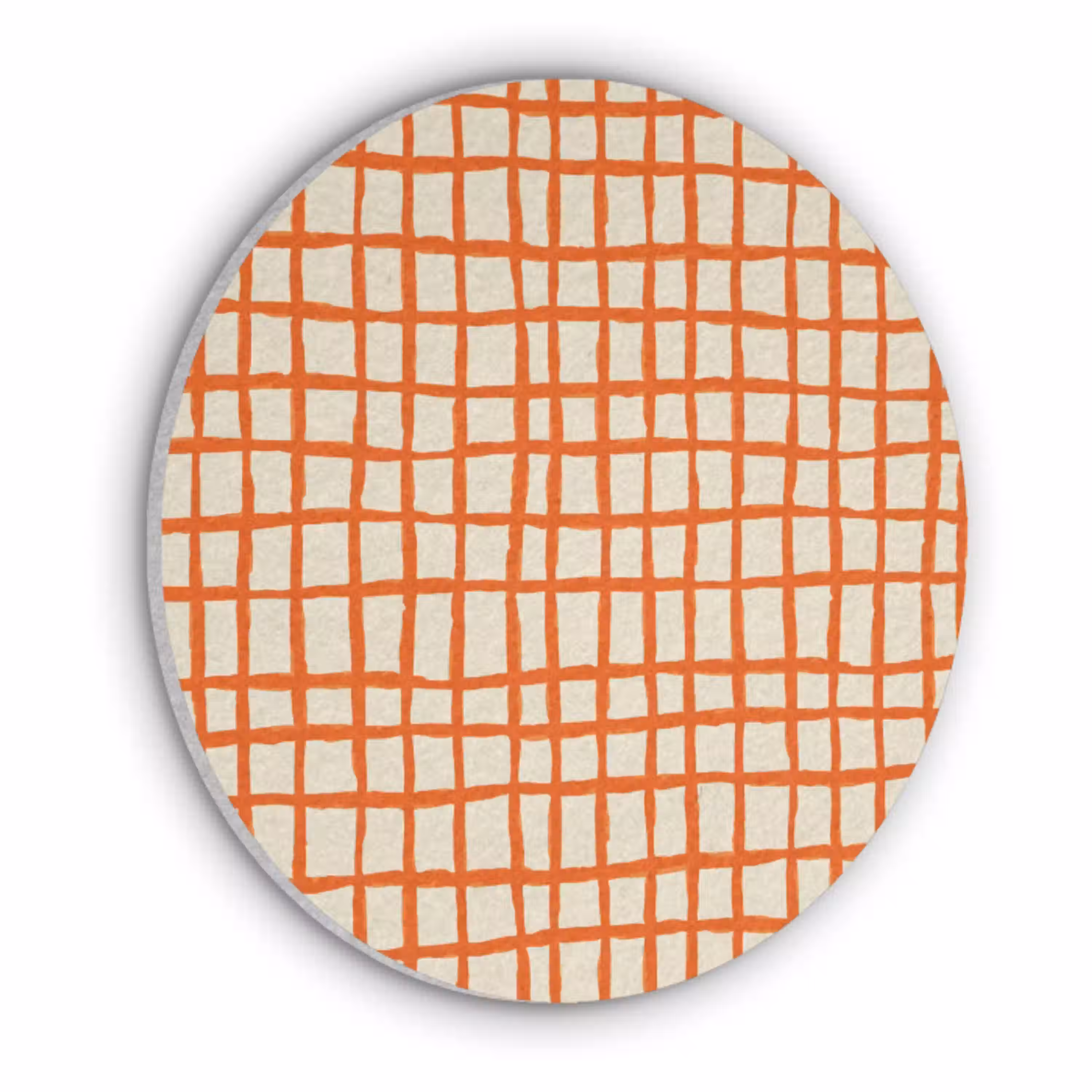 Patroon - Lijnen - Oranje Akoestische PET Vilt - Rond klein 838 -3d
