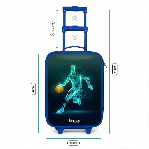 Basketbalspeler in neon dribbelactie Kinderkoffer - Blauw klein -productfoto_formaten