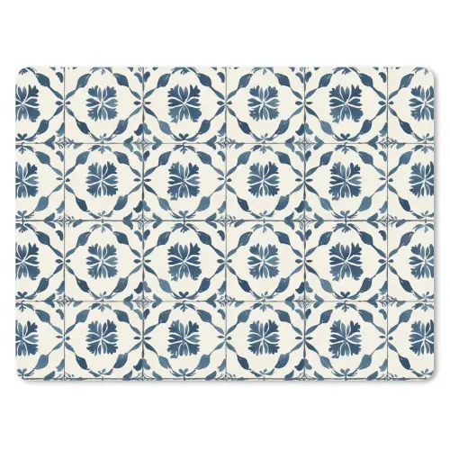 Grafisch - Tegel - Blauw muismat rubber klein 262 -3d
