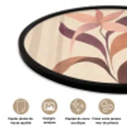 Minimalistisch - Bloem - Bladeren - Beige Fotolijst rond zonder passe partout klein -closeup_FR