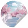 Brug - Kersenbomen - Wit Wandcirkel behangsticker klein -3d
