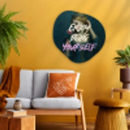 Vrouw - Roos - Quote Wandcirkel Organisch Plexiglas middel -sfeer4