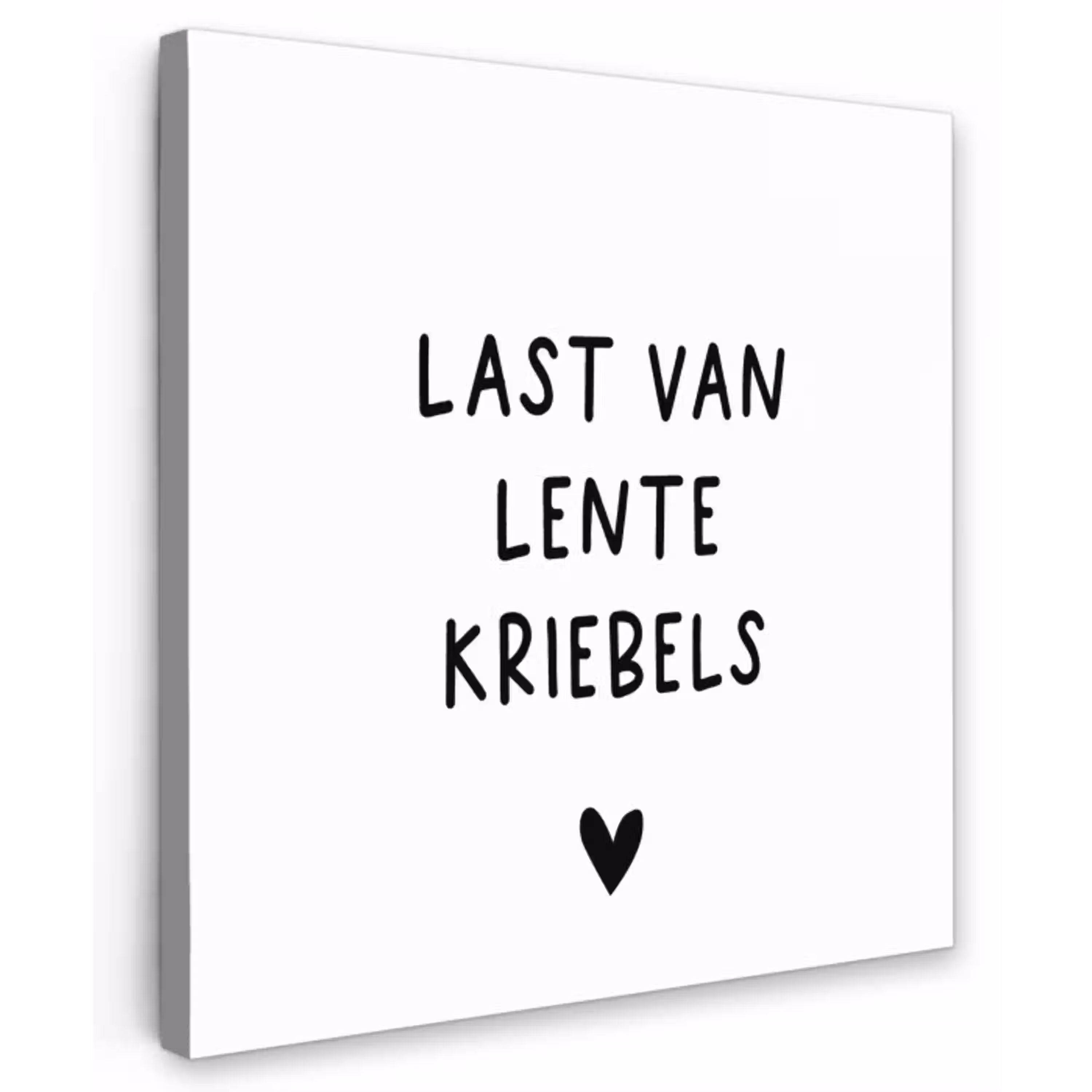 Last van lentekriebels - Spreuken - Quotes Tuinposter op houten frame 2 cm dik klein -3d