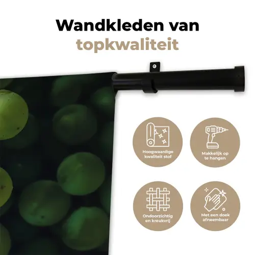 Druiven - Tros - Groen Wandkleed katoen klein -sfeer2