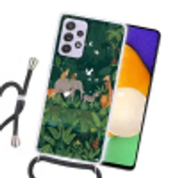 Tropisch - Jungle -  Groen Hoesje Samsung Galaxy A52 5G met koord klein -sfeer1