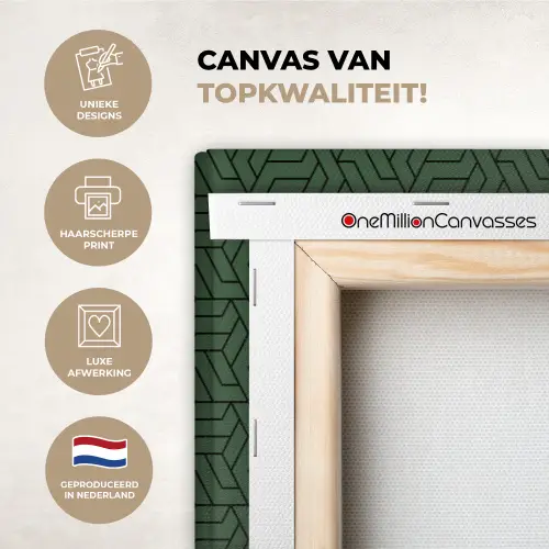 Donkergroen - Patroon - Lijnen - Zwart canvas 2cm xxl 828 -sfeer2