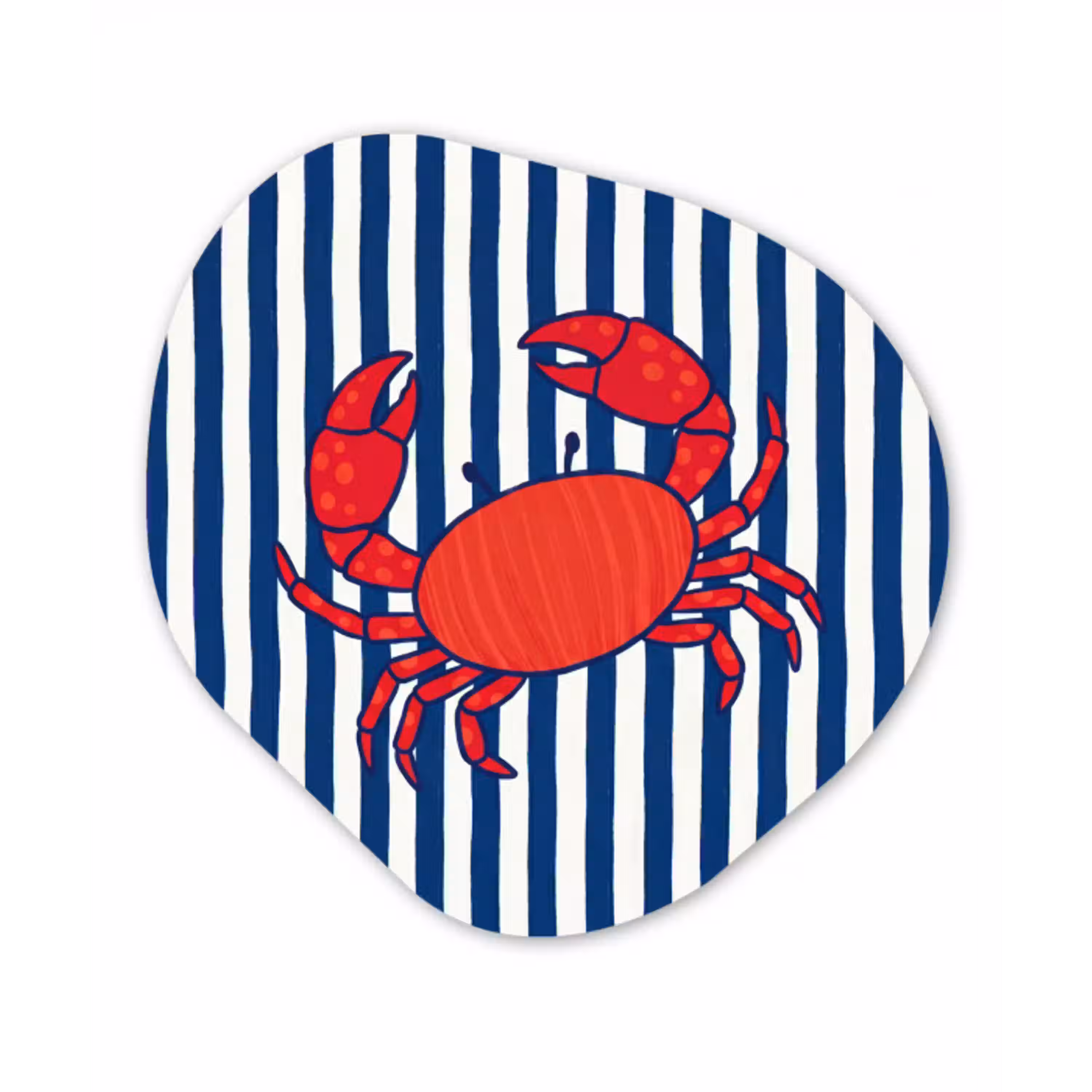 Krab - Strepen - Zeeleven - Illustratie - Rood Wandcirkel Organisch Forex 3mm klein -3d