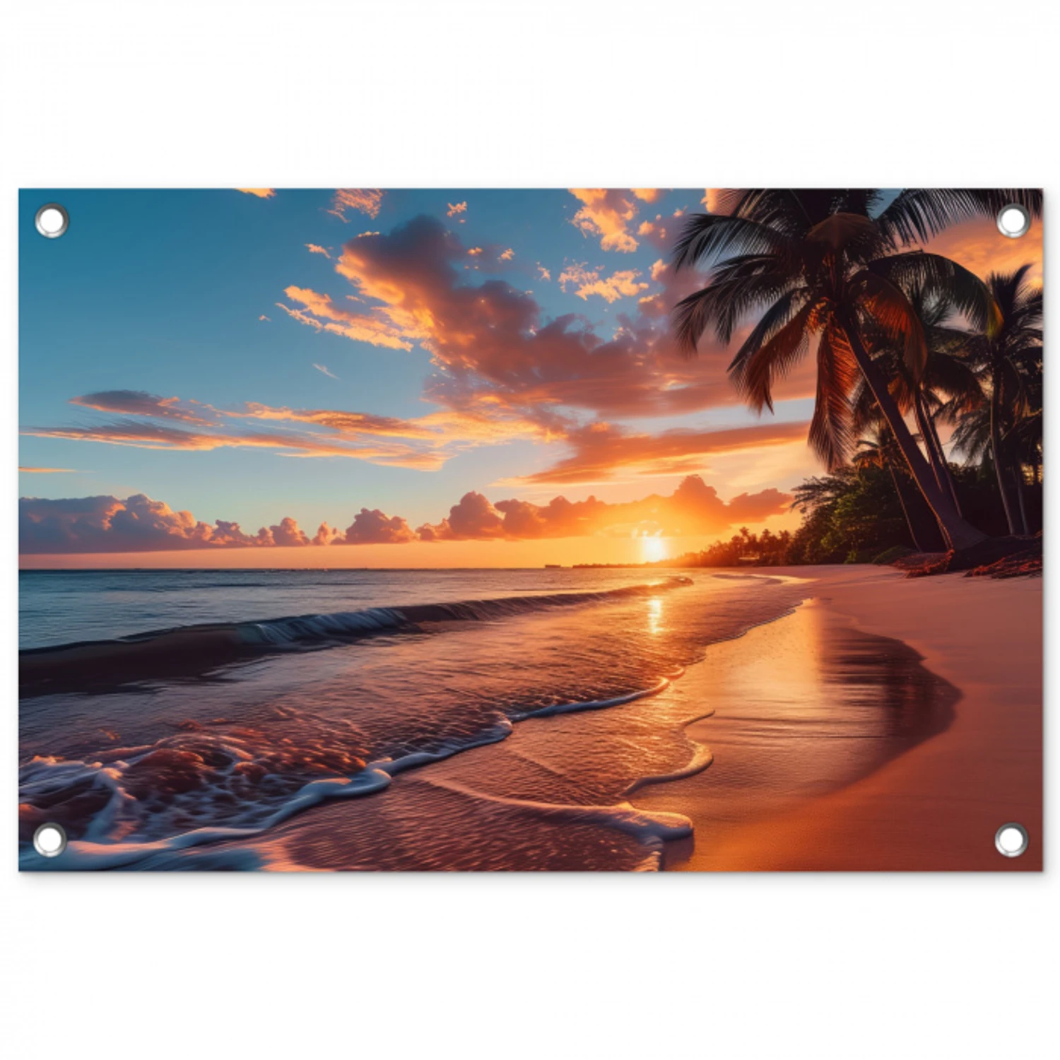 Avondgloren aan Zee tuinposter los doek klein -3d