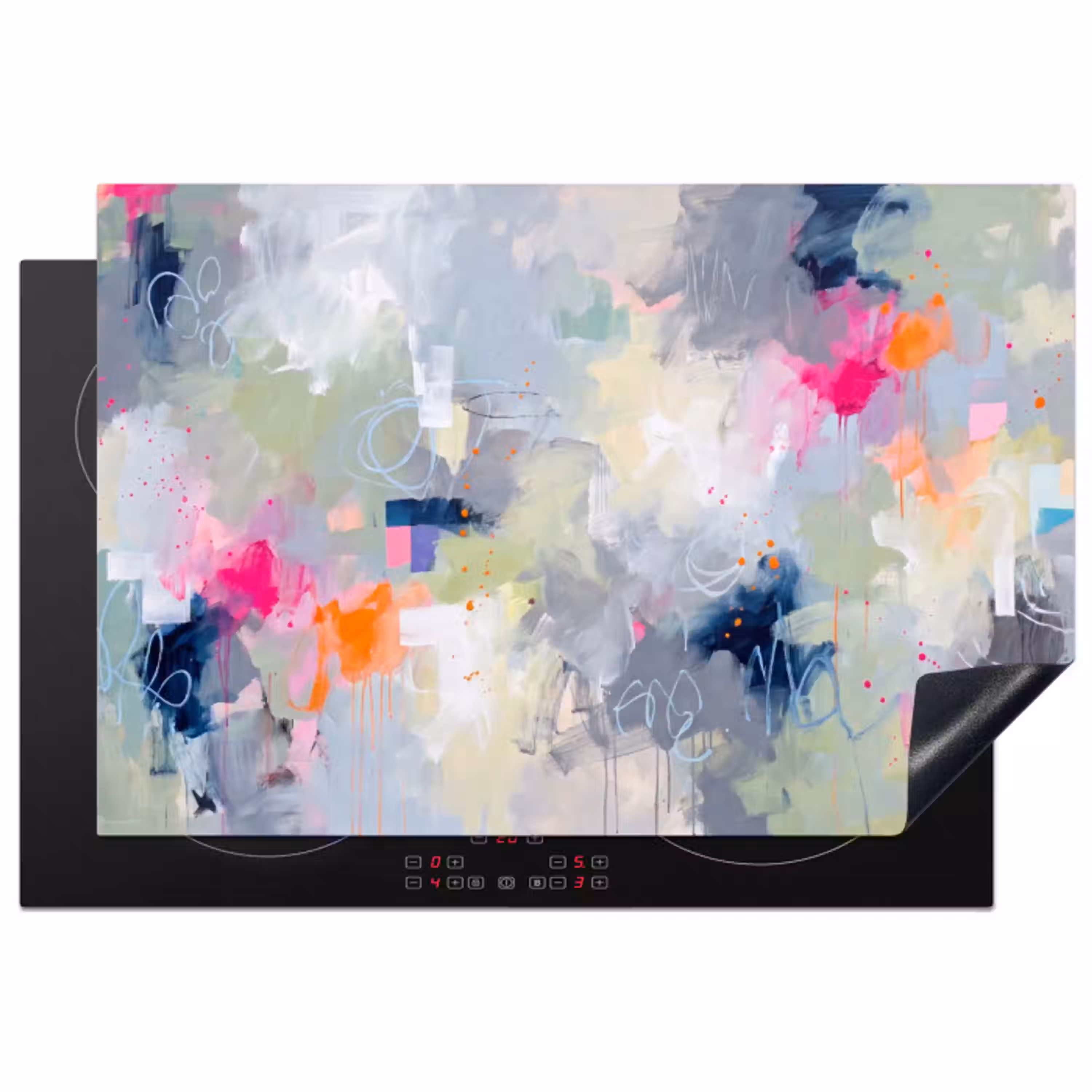 Abstract - Kleurrijk - Modern - Kunst Inductie beschermer vinyl 3mm klein -3d