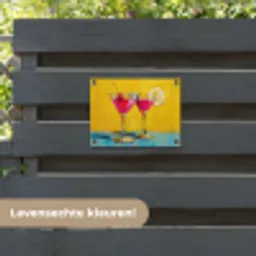 Glazen - Cocktail - Citroen - Kers tuinposter los doek klein -sfeer3