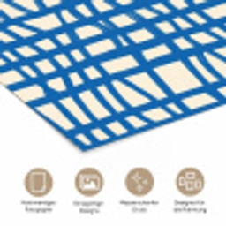 Ruitpatroon - Blauw - Crème poster papier klein 62 -tcloseup_DE
