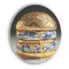 Delftsblauw - Goud - Burger Akoestische PET Vilt - Rond klein -3d