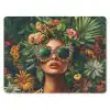 Vrouw - Panterprint - Jungle - Natuur - Luxe muismat rubber klein -3d
