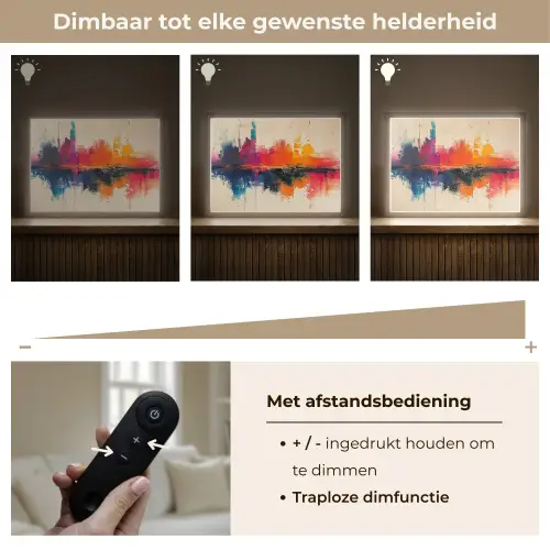 Modern - Verf - Kunst - Kleurrijk Light Box met batterij (Wandlamp) middel -USP_dimbaarNL