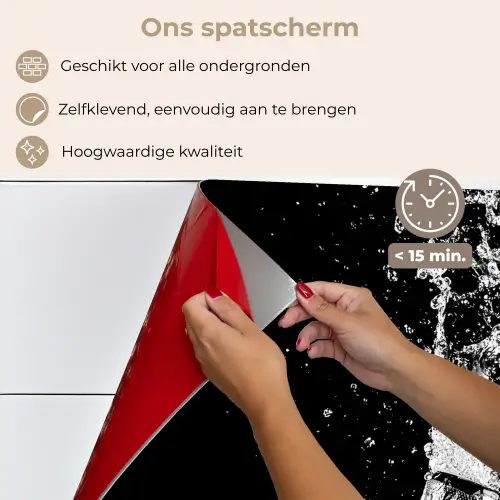 Champagne - Zwart - Spetters - Popping keuken achterwand spatscherm klein -spatscherm_NL
