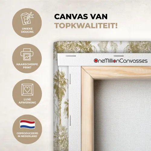 Oerwoud - Abstract - Beige canvas 2cm xxl 828 -sfeer2