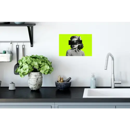 Vrouw - Sterrenhemel - Groen Muursticker klein -keuken