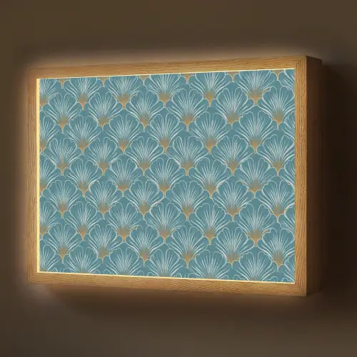 Symmetrisch - Patroon - Blauw Light Box met batterij (Wandlamp) middel 907 -z3d_website