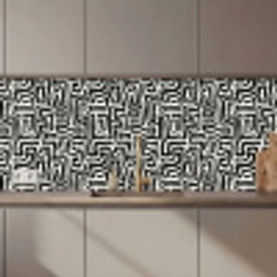 Grafisch - Lijnen - Zwart - Wit keuken achterwand 2 middel 871 zz_3dshopping